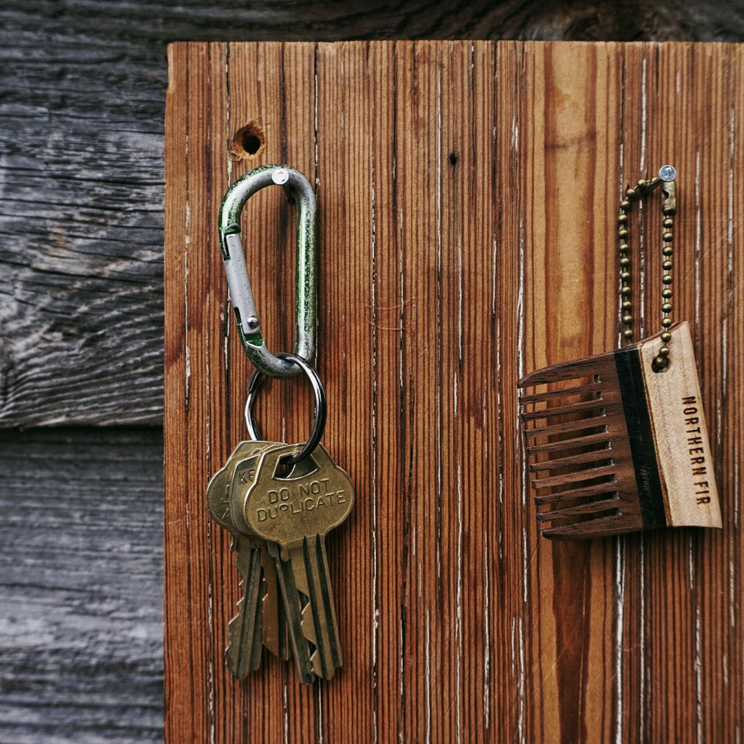 Maple and Walnut Keychain Comb